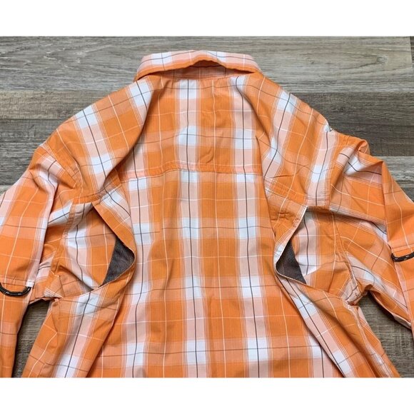 Mountain Club Mens Orange Plaid Long Sleeve Button-Down Shirt Vented Size Medium - Picture 5 of 13